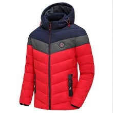 (2XL, D) Men Winter Coat Thicken Cotton Jackets Warm Padded Outwear with Removable Hood
