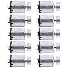 10X DC1.5V-9V 0.08A 3200RPM Output Speed Micro Vibrating Motor, 18X15X12mm Silver