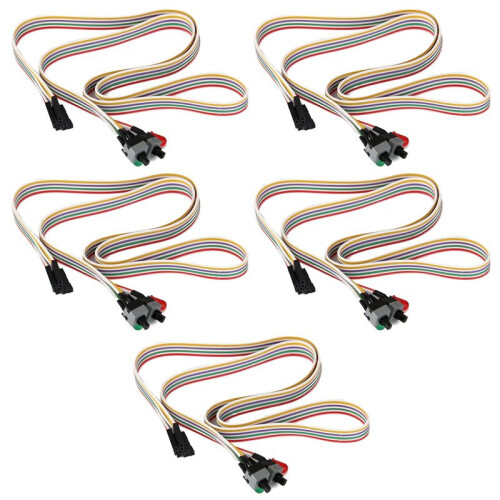5X ATX PC Computer Motherboard Power Cord 2   with LED Light /Off/Reset