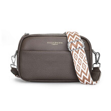 (Grey) Splicing Dermis Shoulder Bag Portable Large Capacity Bag for Outdoor Dating