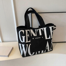 (Black) Women's Soft Tote Shoulder Bag Lightweight Canvas Shoulder Bag with Top Handle for Student Travel Party Work