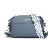 (Blue) Splicing Dermis Shoulder Bag Portable Large Capacity Bag for Outdoor Dating