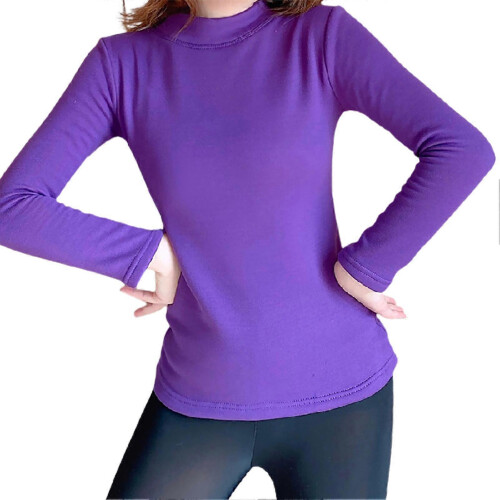 (XL, Purple) Women\'s Basic Pullover Sweater Lightweight Slim Shirt with Stretch Long Sleeve