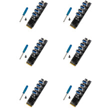 6X M.2 M-Key Pcie Expansion Cards M.2 to Pci-E X1 4 Port USB3.0 Card Expansion Adapter ASM1184E M.2 Adapter