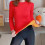 (L, Pink) Women\'s Basic Pullover Sweater Lightweight Slim Shirt with Stretch Long Sleeve 4