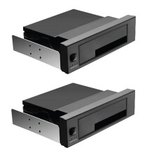 2X 5.25 Inch Internal Tray-Less Bay III Hard Drive Backplane Enclosure Hot Swap Mobile Rack for 2.5/3.5 Inch HDD