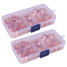 140x Open Copper Ring Lug Terminals Wire Crimp Connector Assortment Kit OT 10A 20A 30A 40A 50A