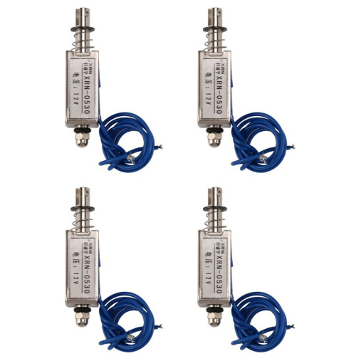 4X Solenoid Electric Solenoid Type Push / Pull 10 mm  12 V 2.1 Kg Force