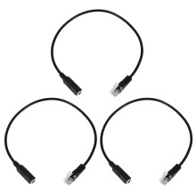 3X 3.5mm Plug Jack to RJ9 for Headset to for Office Phone Adapter Cable