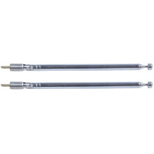 2X Replacement 49cm 19.3 inch 6 Sections Telescopic Antenna Aerial for Radio TV