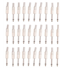 6.35mm Mono Amplifier Plug 1/4Inch Male Mono Monaural Jack Audio Cable Connector Plug Microphone Audio Connectors 30Pcs