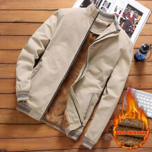 (2XL, Red) Men\'s Thick Fleece Lined Winter Jackets Stand Collar Zipper Closure Short Coat