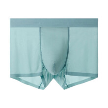 (3XL, Light Green) Men\'s Ice Silk Underwear U Convex Design Low Rise Boxers Short for Everyday Wear