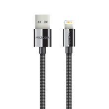 (Black) DurCable: 1.5M Indestructible Stainless Steel MFi-Certified Lightning to USB-A Cable