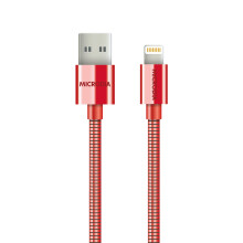 (Red) DurCable: 1.5M Indestructible Stainless Steel MFi-Certified Lightning to USB-A Cable