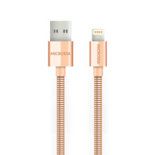 (Gold) DurCable: 1.5M Indestructible Stainless Steel MFi-Certified Lightning to USB-A Cable