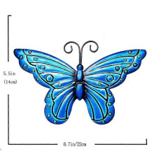 (Blue) Metal Butterfly Wall Art Decor Beautiful Vintage Sculptures Ornament for Home Patio Garden New
