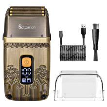 Rasoir électrique RSCW767 HATTEKER Tondeuse Barbe Étanche Rechargeable Léger Couleur Cuivré