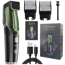 Cortapelos HATTEKER HT-6058 con función de aspiración, IPX6, USB-C, silencioso y preciso.