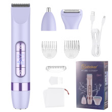 Épilateur Double tête, épilateur Visage HATTEKER Tondeuse Pour Poils du Nez 4-en-1 Violet