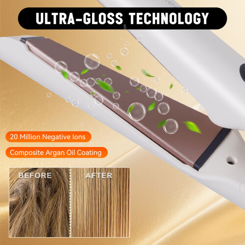 Locken- und Glätteisen HATTEKER HT-118 2-in-1 Weiß 1