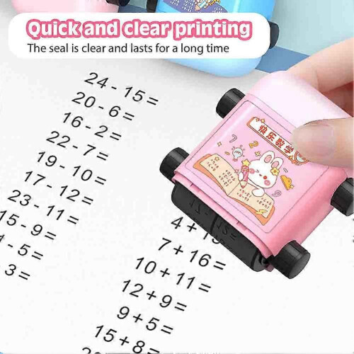 (White) Mathematics Digital Stamps Roller Addition/Subtraction Methods Roller-Seal for Kids 1