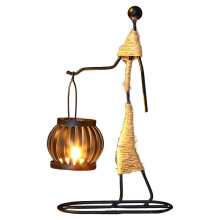 (1) Creative Girl Wrought Iron Candlestick Romantic Dining Table Candlelight for Home Office Classroom Decor