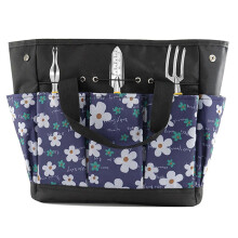 (Small Blue Flowers) Multi-pocket Garden Tools Storage Bag Multifunctional Large Capacity Tote Bag Waterproof for Outdoor Courtyard New