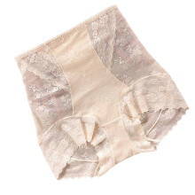 (L, Skin Color) Women\'s High Waist Underwear Solid Color Panty Shapewear for Women Girl Daily Utility
