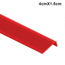 (4cmX1.5cm, Red) PVC Stair Step Anti-Slip Strip for Schools Kindergartens Indoor Outdoor Stairs Tiles Marble Floors New