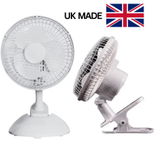 (6 inch fan) 6 Inch Clip on Fan - 2 in 1 design with 2 Speeds,with Strong Airflow | Mini Plug in Silent Desk Fan, Ideal fan for Bed