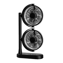 (Black, Double Head Fan) Fan Double Head Fan with USB-C Power | Portable Dual Head Cooling Fan with 2 Adjustable Speeds|Table Desk Fan for Home