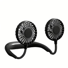 (Black) [Rechargeable|Portable] Rechargeable Portable Neck Fan | Hands-Free, 3-Speed, 360 Rotation|USB Mini Sports Fan for Men