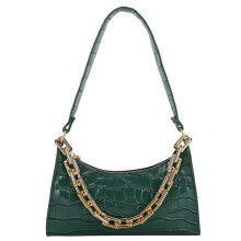 Retro Casual Women's  Shoulder Bag Fashion Exquisite Shopping Bag PU Leather Chain Handbags for Women-Green