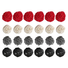 Palline nel Rattan da 2 Pollici Decorative per Decorazioni per la Casa Ornamento di Riempimento DIY Decorazione per la Tavola di Nozze (Nero, Grigio,