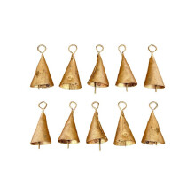 10 Pcs Vintage Hanging Bells Christmas Decorations Bells for Home Decor, Cow Bells Decoration with Rope Style C