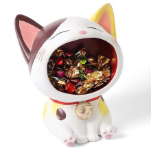Porta Ornamenti per Statue di Gatti Carini, Portaoggetti per Desktop con Sculture Moderne in Resina, Figurine da Collezione di Gatti Dalla Bocca