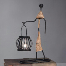 (3) Creative Girl Wrought Iron Candlestick Romantic Dining Table Candlelight for Home Office Classroom Decor