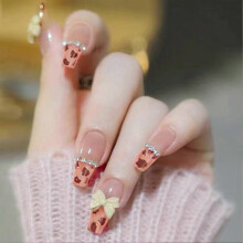 (1) Fashion Nail Art Stickers Wearable False Nail For Women Removable Waterproof Manicure Patch