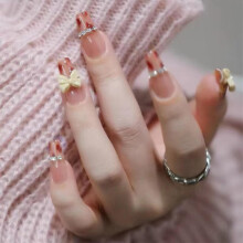 (2 with tool bag) Fashion Nail Art Stickers Wearable False Nail For Women Removable Waterproof Manicure Patch