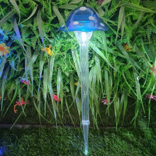 (Blue) Solar Light Mushroom In Ground Light Multicolor bright lawn outdoor waterproof