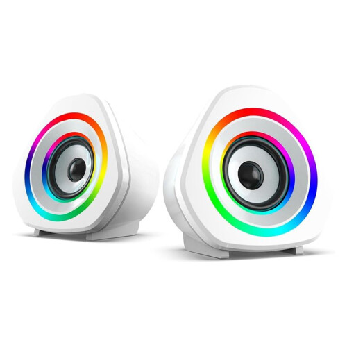 Computer Speakers,USB-Powered PC Gaming Speakers for Desktop Computer Laptop and Phone USB 3.5mm Aux Input Color Light A 1
