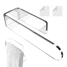 2PCS U Shape Bathroom Acrylic Towel Bar Hand Towel Holder, Self Adhesive Towel Rack for Bathroom Wall Mounted C
