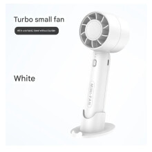 (T10 White Fan, China Mainland) Turbo handheld small fan USB charging mini outdoor portable lightweight desktop stand with long-lasting battery life
