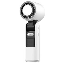 (WHITE) 4000mAh Rechargeable Handheld Turbo Fan 199 Gear Wind Speed Semiconductor Refrigeration Cooling Fan Portable Personal Fan