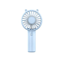 (Blue) Portable Handheld Fan Small Cooling Fan USB Rechargeable Eyelash Eyelash Mute Cooler Handheld Fan Mini USB Rechargeable Desk