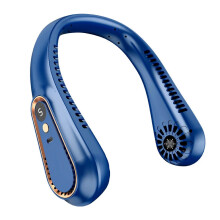 (Blue) Hanging Neck Fan Portable Summer Air Cooler USB Cooling Fan With 5 Speeds and Digital Displays - Super Technology and Bladeless