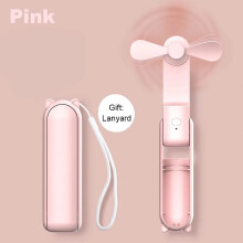 (Pink) Portable Mini Handheld Fan Small Pocket Fan USB Rechargeable Battery Fan Folding Cooling Hand Fan Mini USB Fan with Power Bank