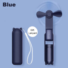 (Blue) Portable Mini Handheld Fan Small Pocket Fan USB Rechargeable Battery Fan Folding Cooling Hand Fan Mini USB Fan with Power Bank