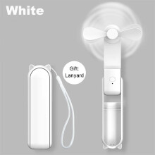 (White) Portable Mini Handheld Fan Small Pocket Fan USB Rechargeable Battery Fan Folding Cooling Hand Fan Mini USB Fan with Power Bank